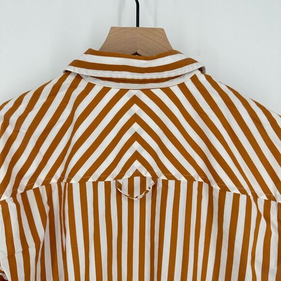 AYR top womens small the deep end button down shirt aperitif stripe oversized - Picture 8 of 10